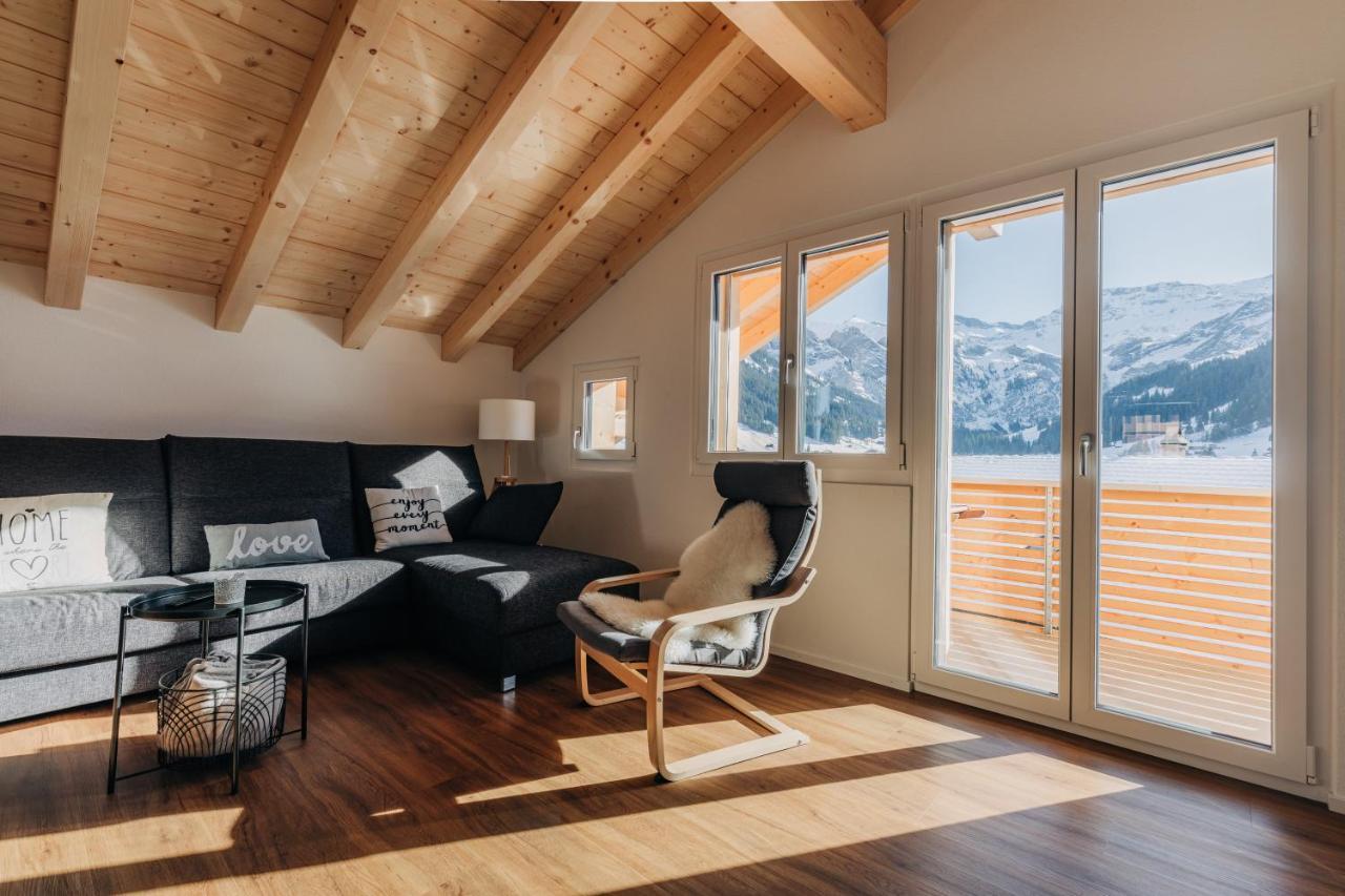 Chuenislodge2- Zwei Balkone, Gemuetlicher Kamin, Top Aussicht Adelboden Exteriér fotografie